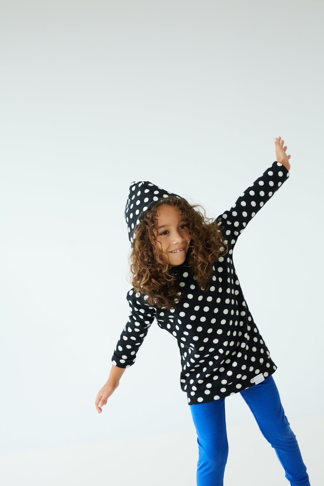 Grow With Me Hoodie | Black + Polka Dots