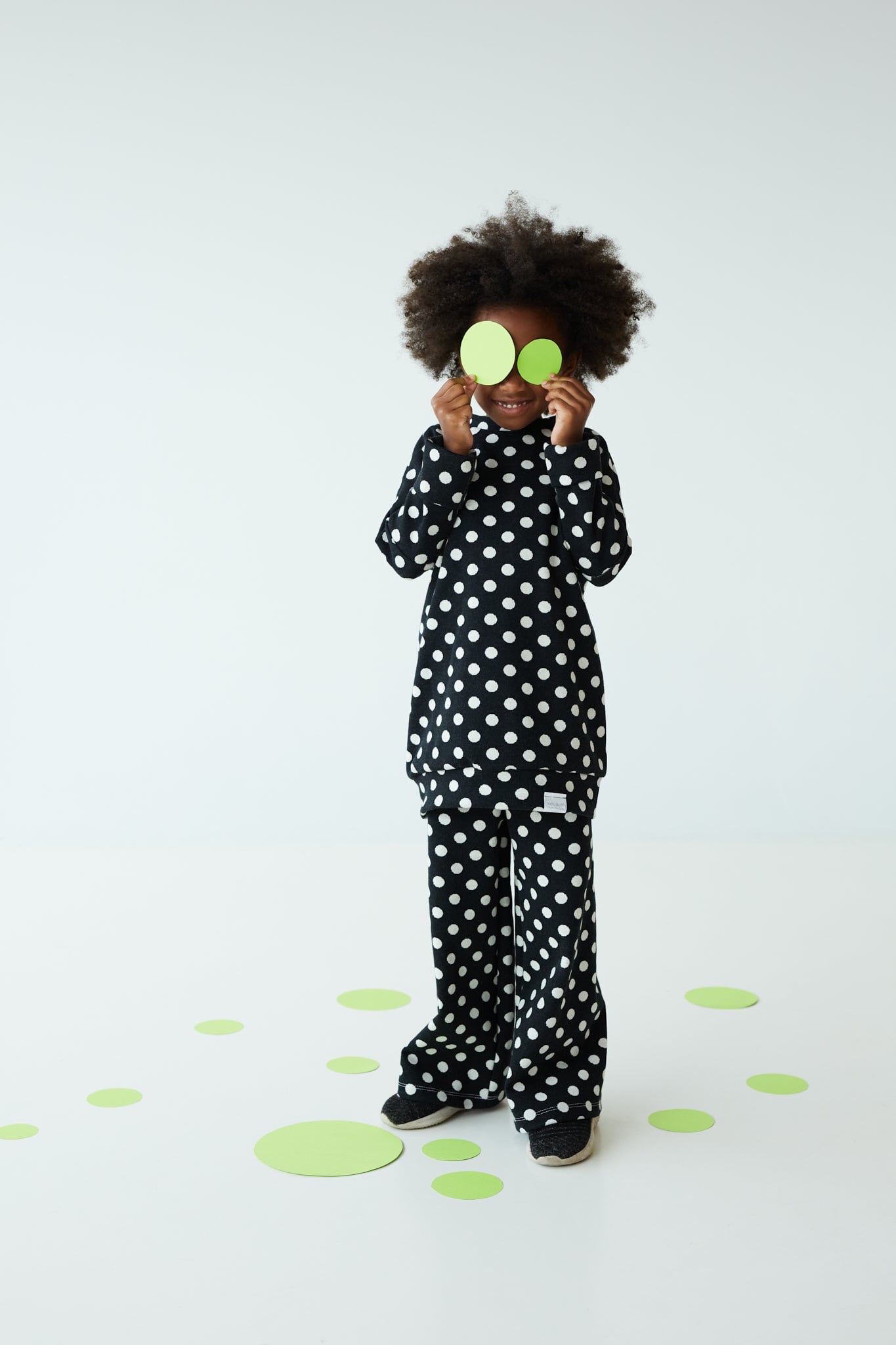 Grow With Me Sweater | Black + Polka Dots