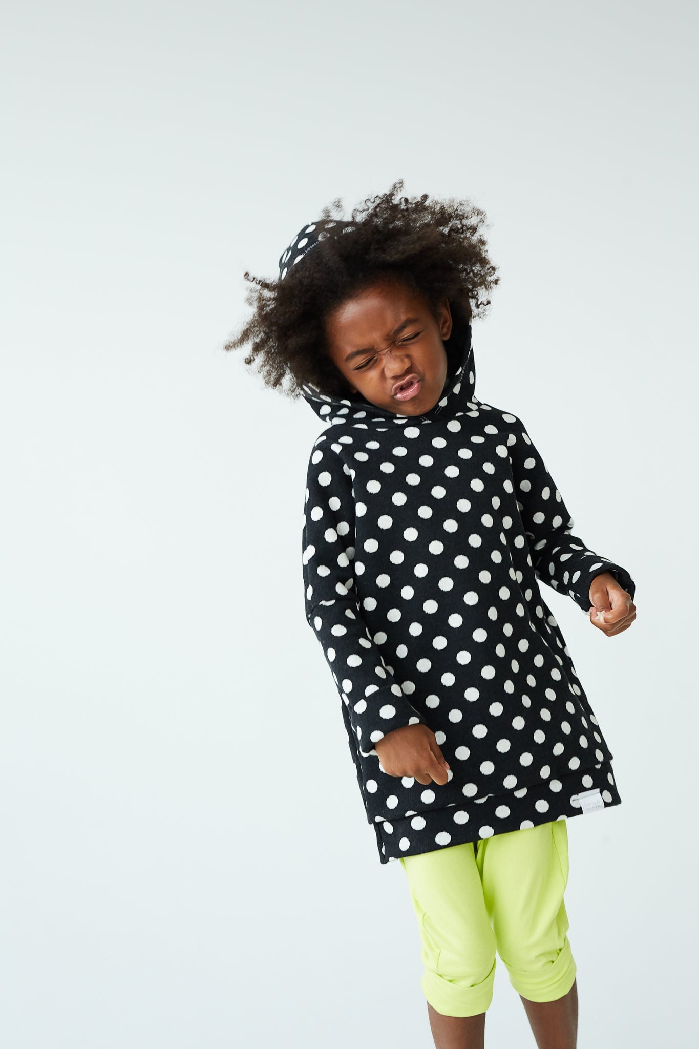 Grow With Me Hoodie | Black + Polka Dots