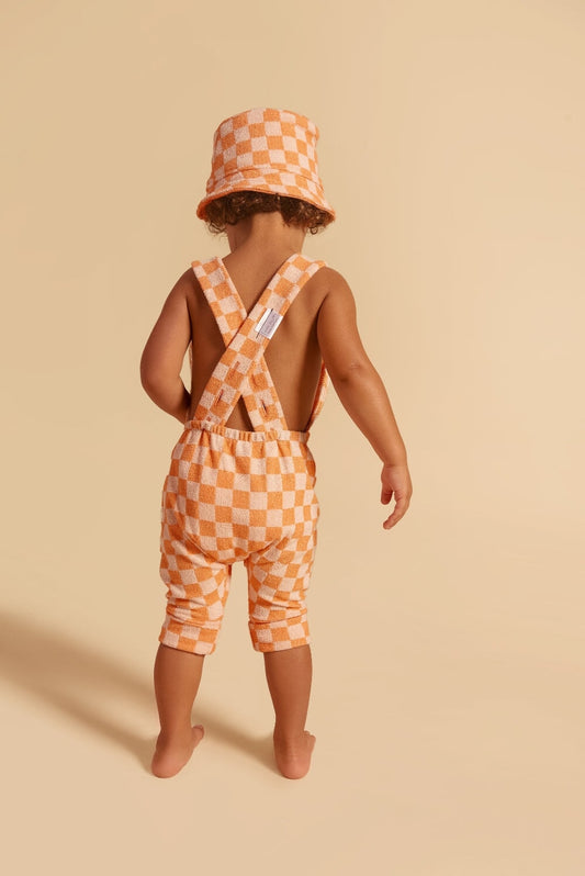 Grow With Me Shorts Overalls | Clementine Sorbet Checkered