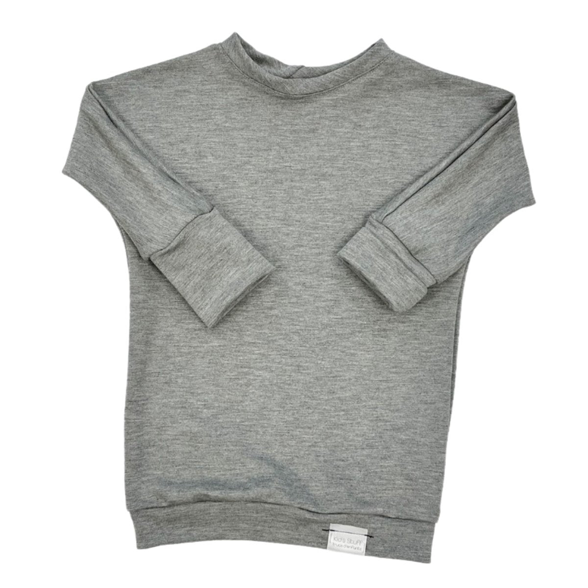 Eco-friendly kids' clothing – gender-neutral Grey Cloud grow with me sweater, sustainably made in Canada.
