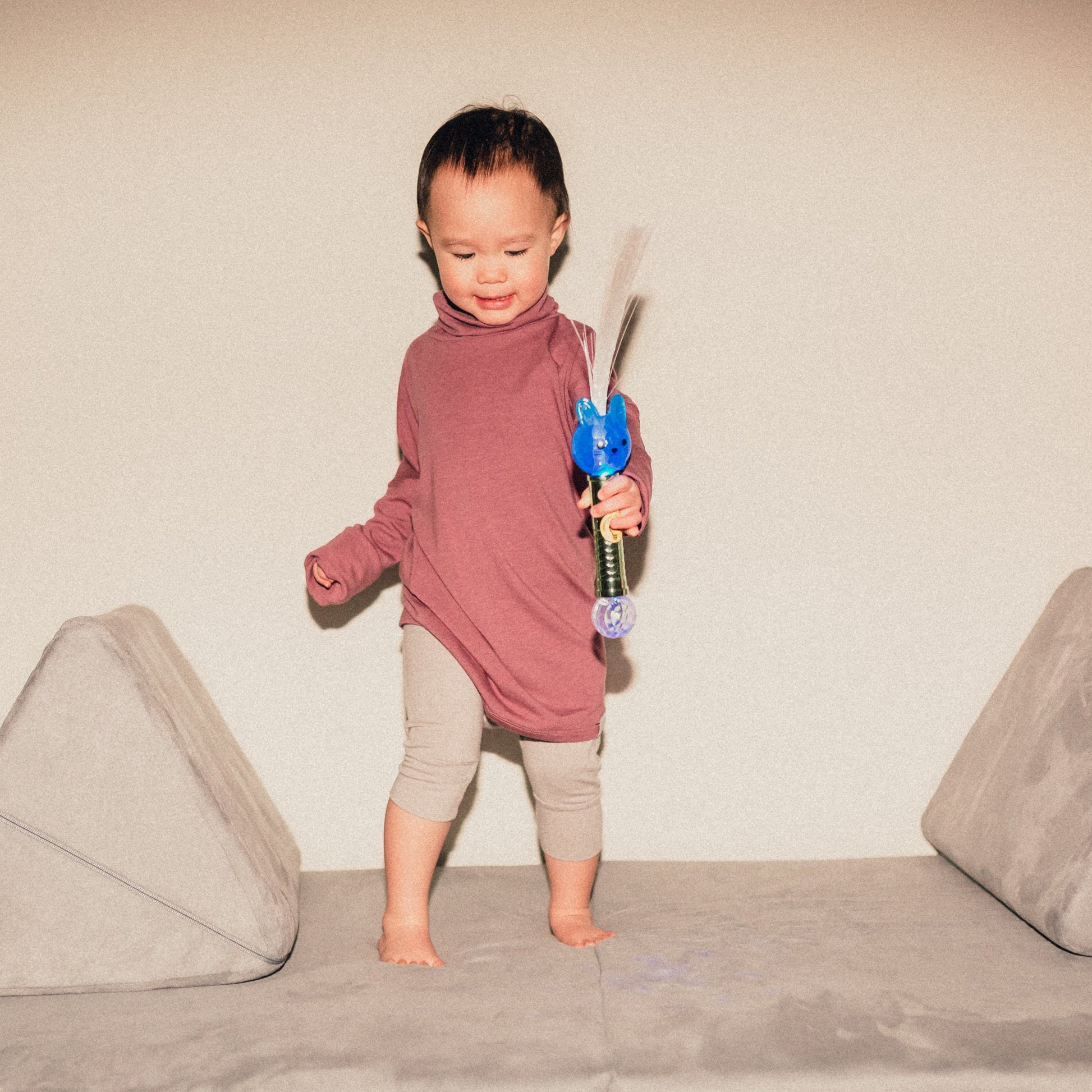 Eco-friendly kids' clothing – gender-neutral Rose Brown grow with me turtleneck, sustainably made in Canada.