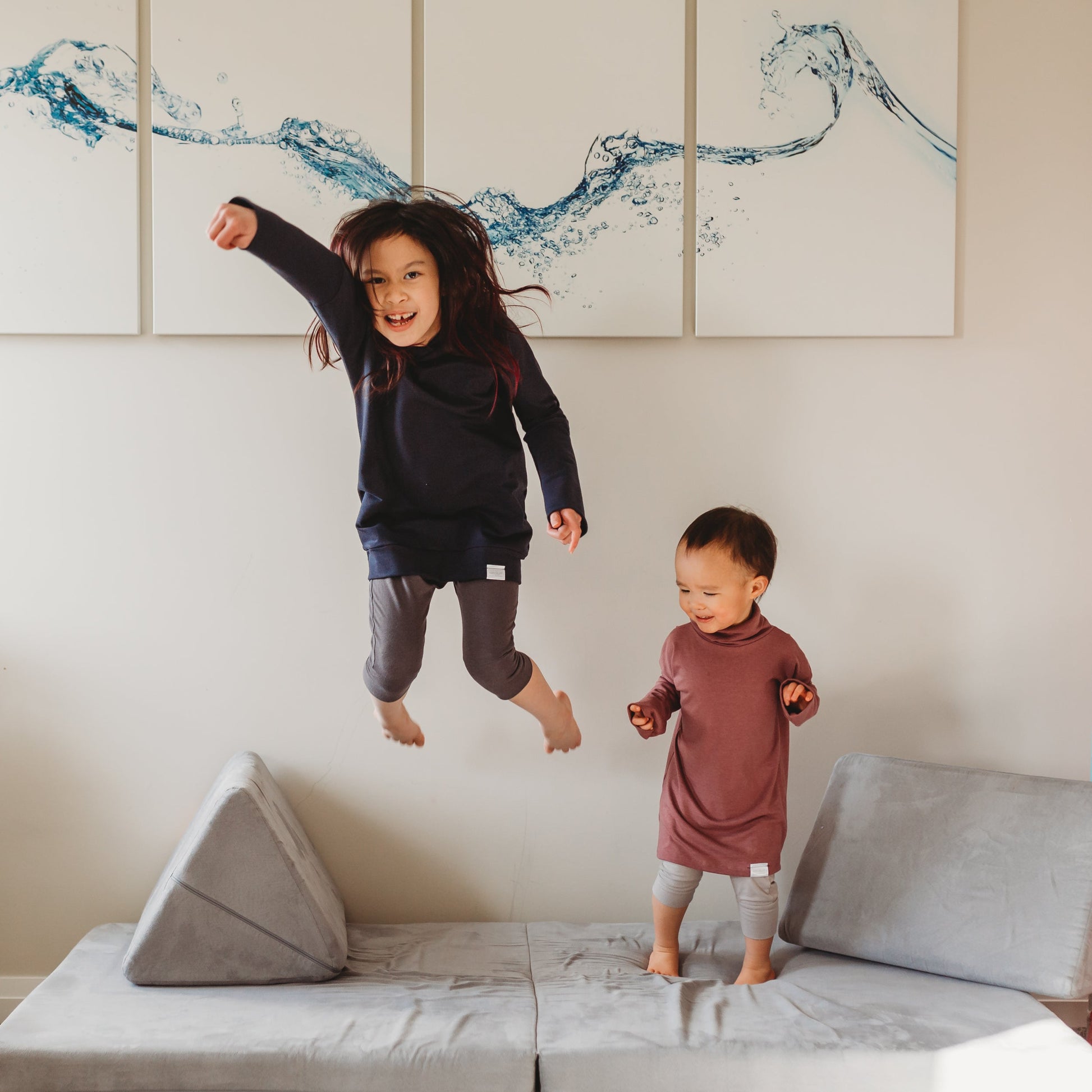 Eco-friendly kids' clothing – gender-neutral Rose Brown grow with me turtleneck, sustainably made in Canada.