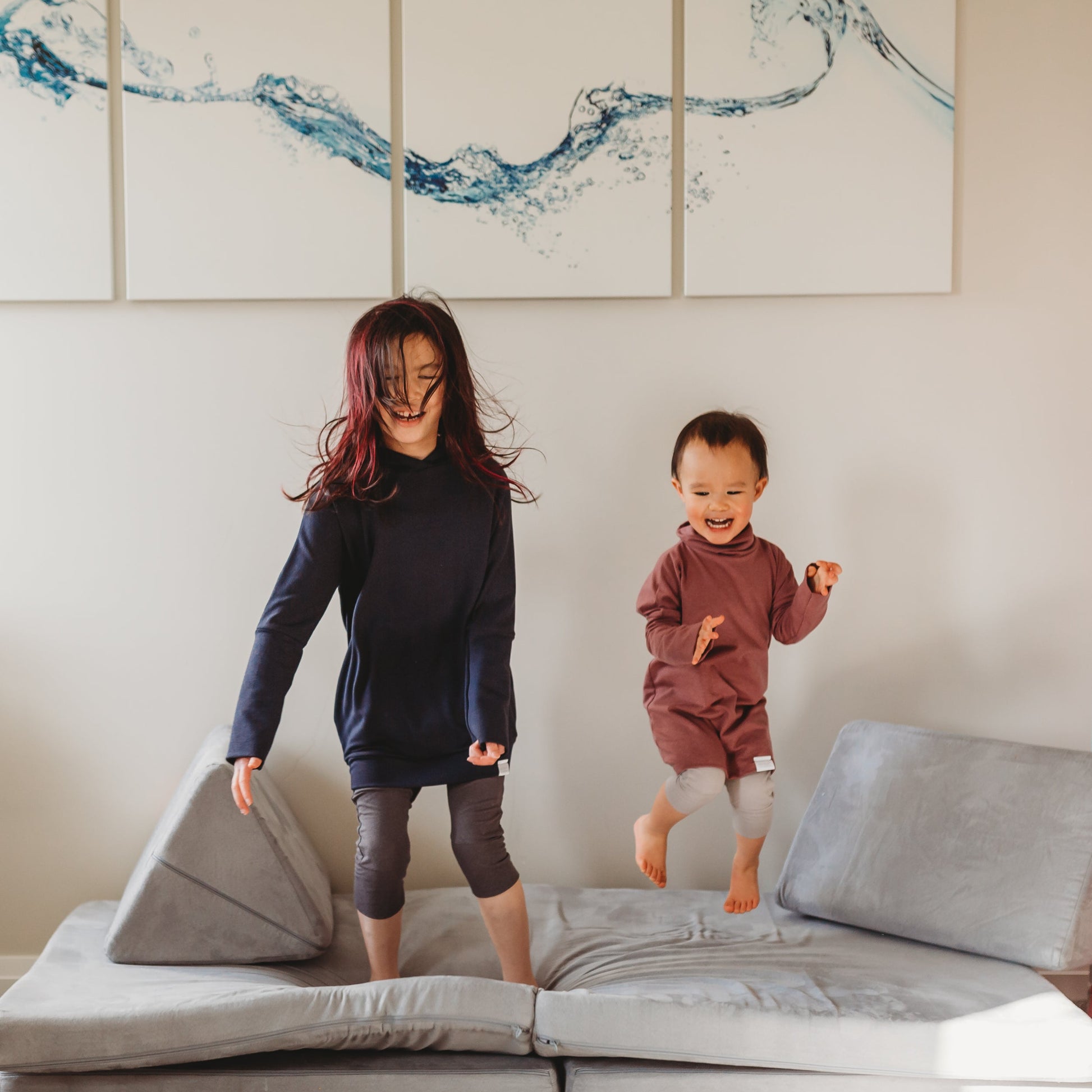 Eco-friendly kids' clothing – gender-neutral Rose Brown grow with me turtleneck, sustainably made in Canada.