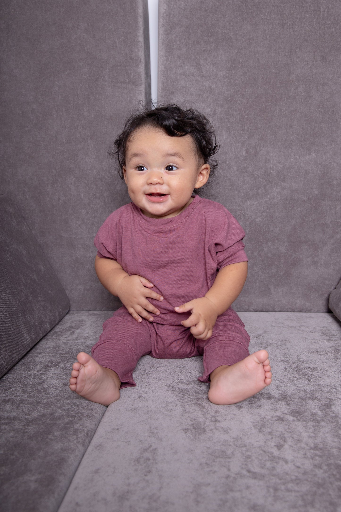 Rose Brown grow-with-me t-shirt for kids, made from soft Lyocell. Ethically made in Canada for a sustainable and comfy fit.