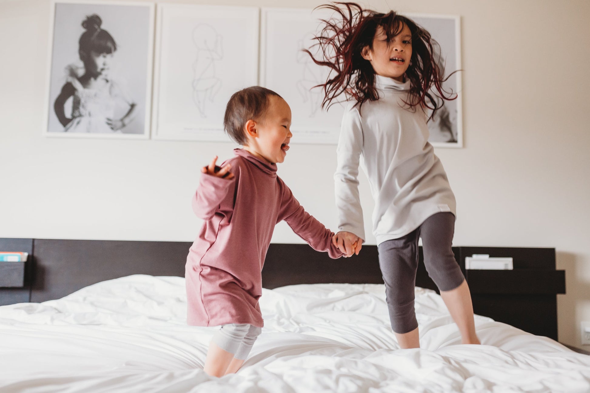 Eco-friendly kids' clothing – gender-neutral Light Grey Taupe grow with me turtleneck, sustainably made in Canada.