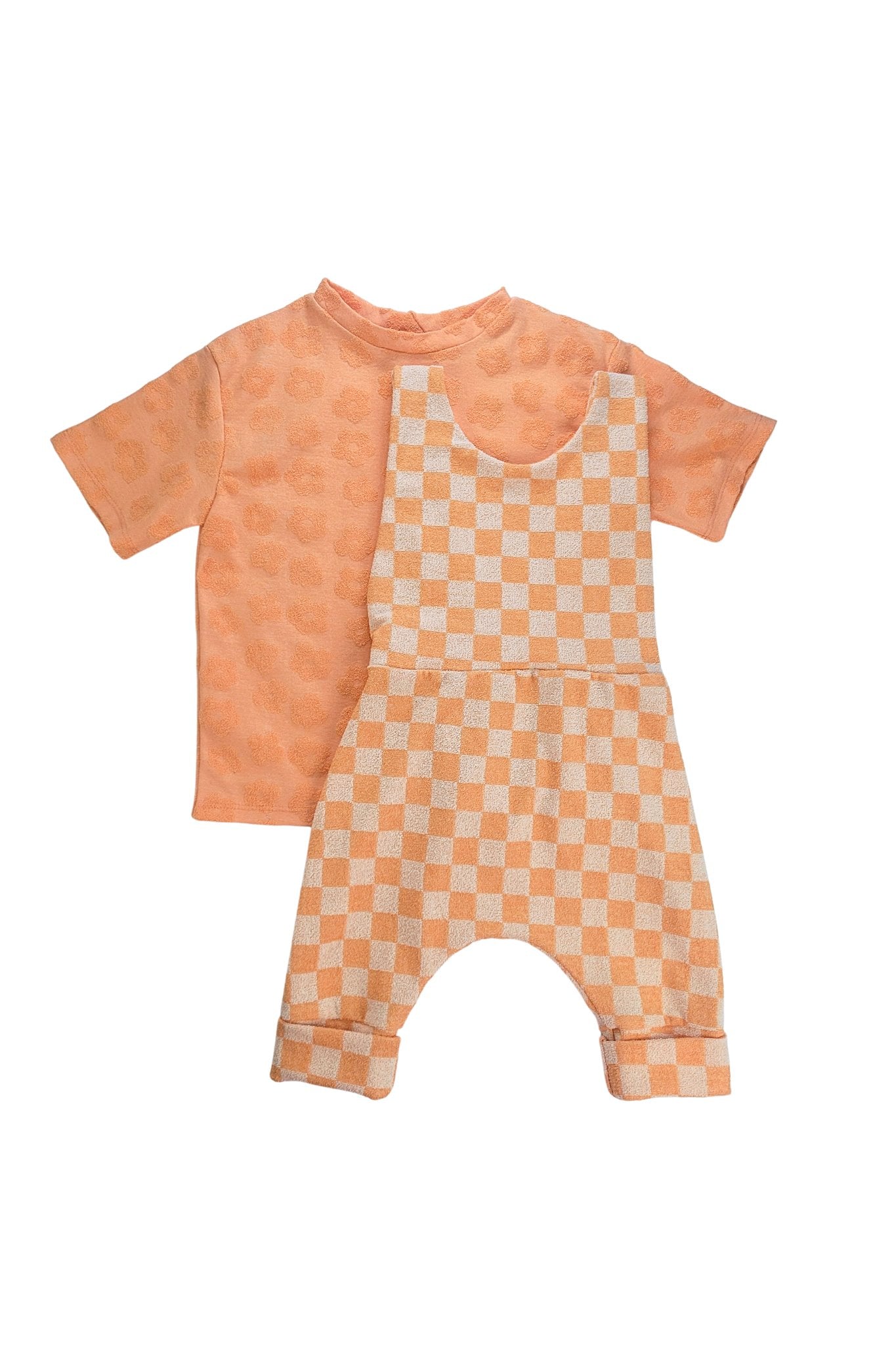 Grow With Me Overalls | Orange Damier