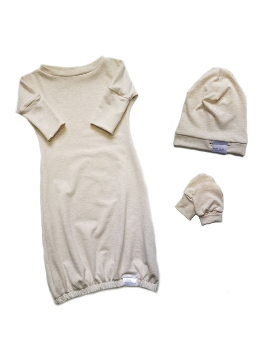 Newborn Set Gown | Heather Cream