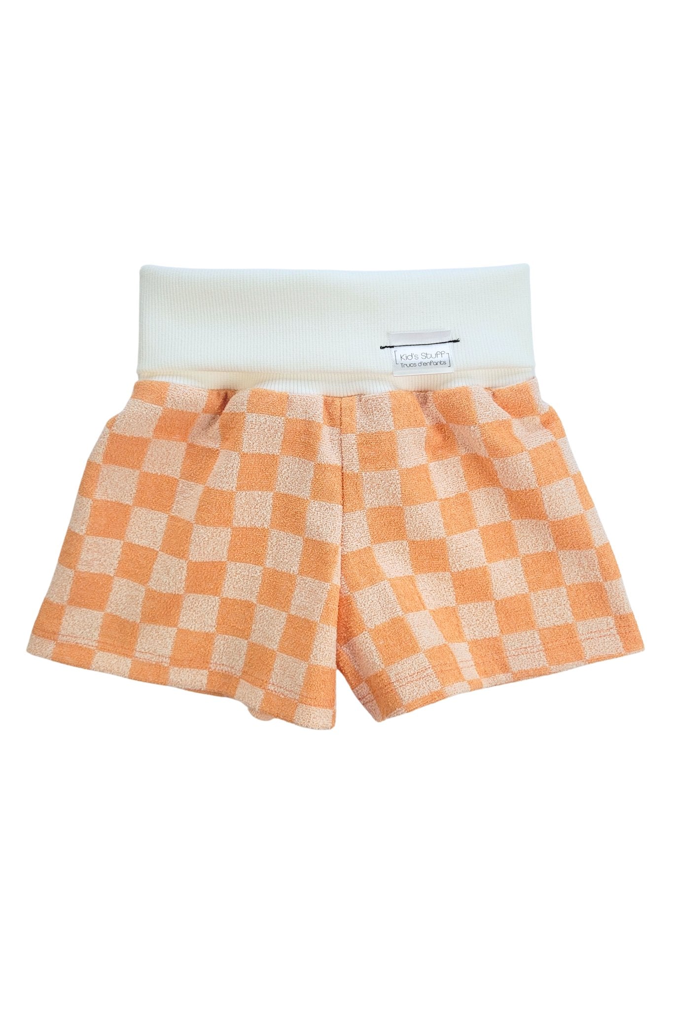 Discover our Grow-With-Me Shorts – gender-neutral, eco-friendly, and perfect for summer. Made from soft terry fabric, ideal after the beach, pool, or bath. Handmade in Montreal.