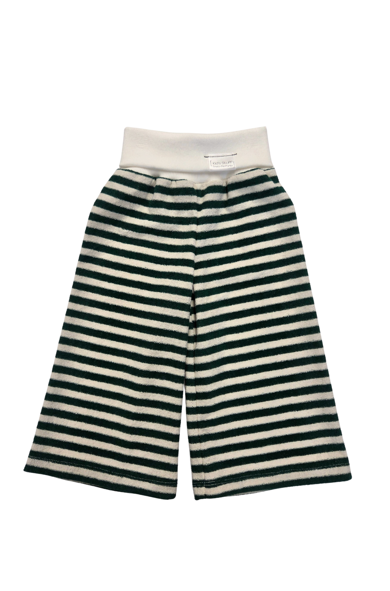 Pantalon à jambes larges Danny | Rayures Vert Jungle