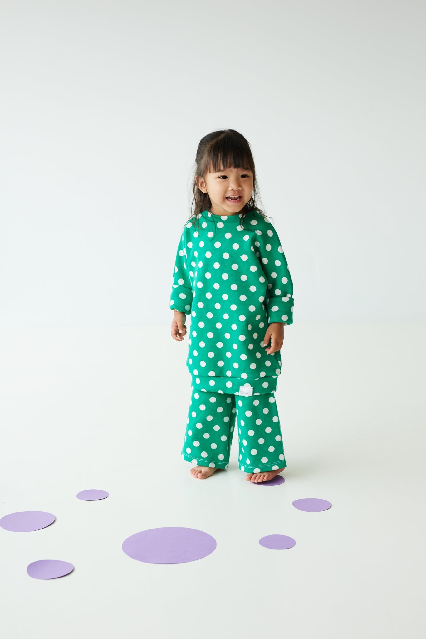 Grow With Me Sweater | Green + Polka Dots