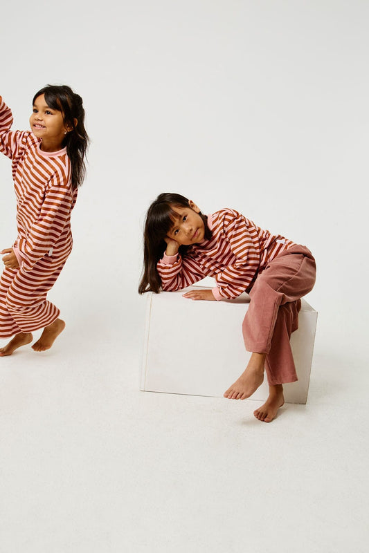 Danny Wide Leg Pants | Pink & Rust Stripes Pants Kid's Stuff [Trucs d'enfants] 