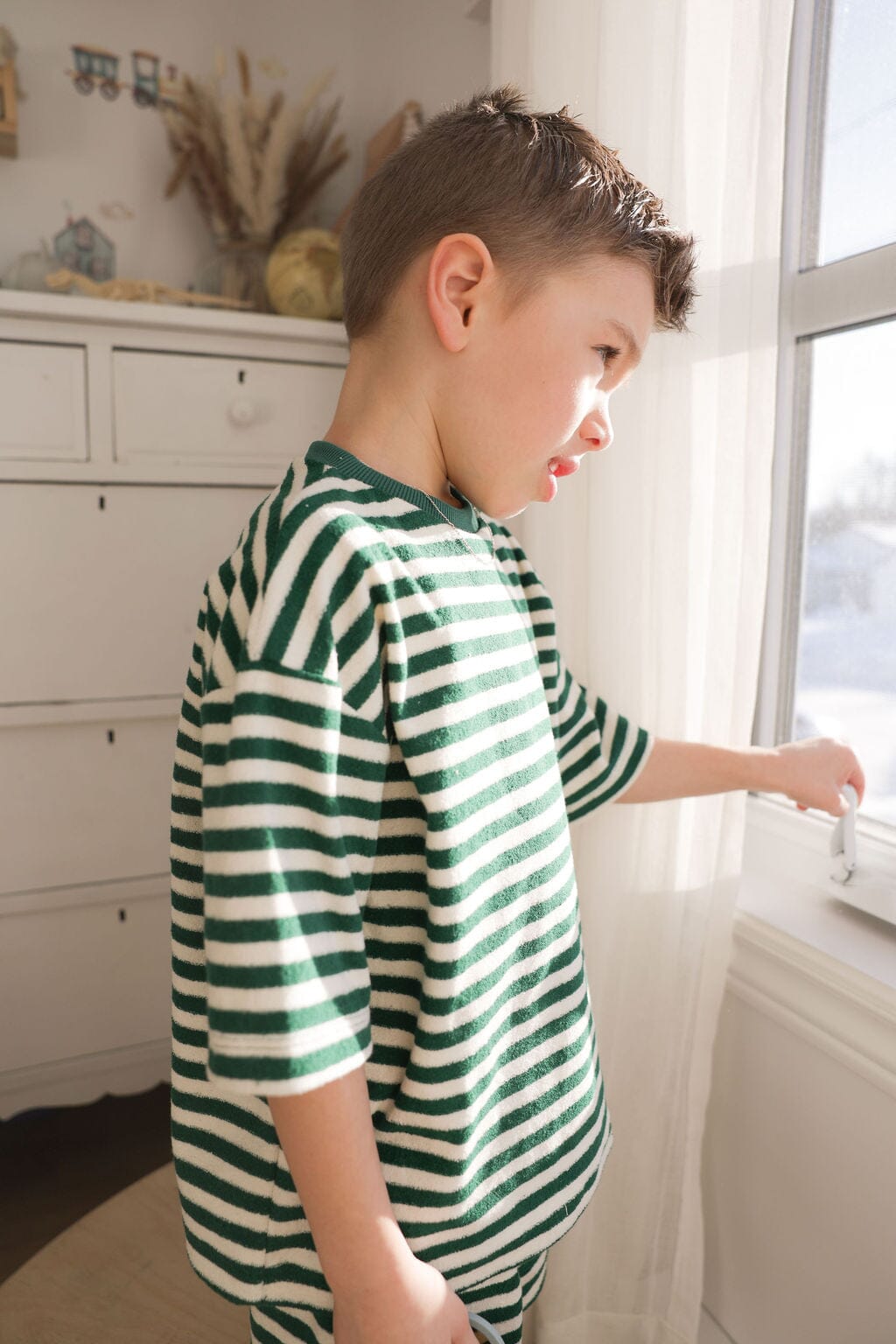 Oversize T-Shirt | Jungle Green Stripes Kid's Stuff [Trucs d'enfants] 