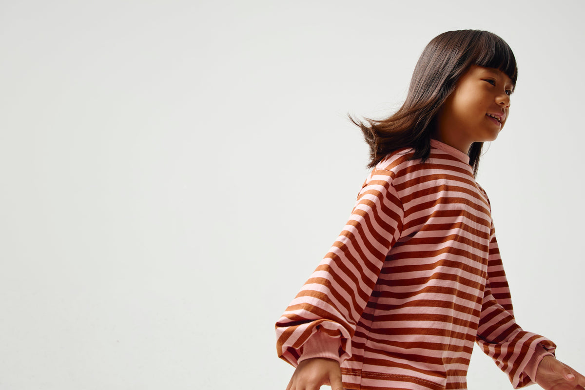 Grow With Me Shirt | Rust & Pink Stripes Shirt Kid's Stuff [Trucs d'enfants] 