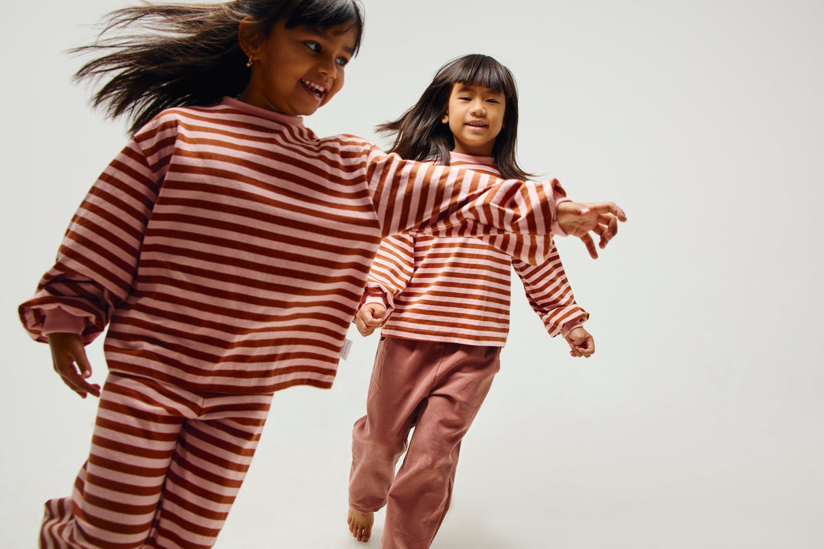 Grow With Me Shirt | Rust & Pink Stripes Shirt Kid's Stuff [Trucs d'enfants] 