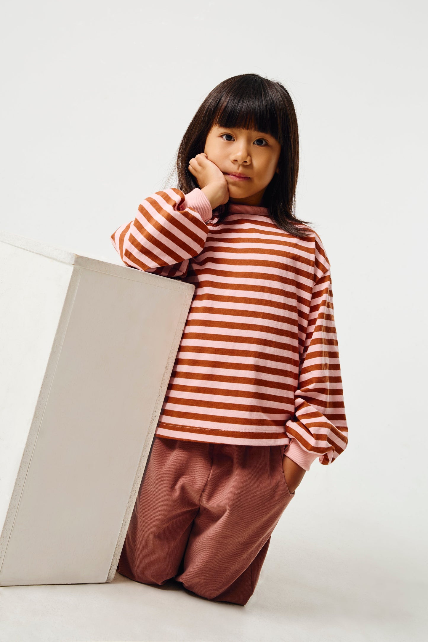 Grow With Me Shirt | Rust & Pink Stripes Shirt Kid's Stuff [Trucs d'enfants] 