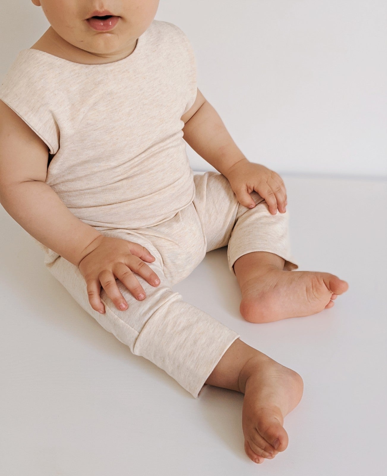 Grow With Me Shorts Overalls | Heather Cream
