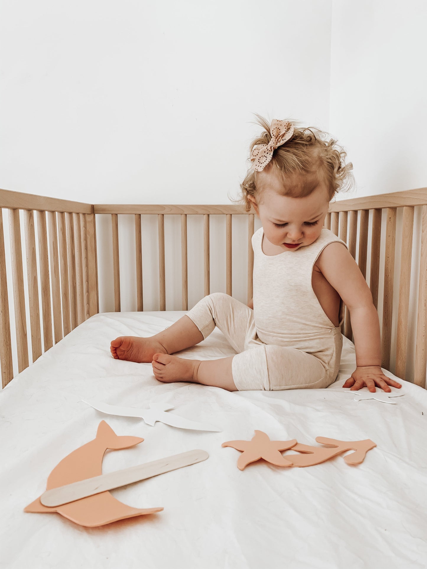 Grow With Me Shorts Overalls | Heather Cream