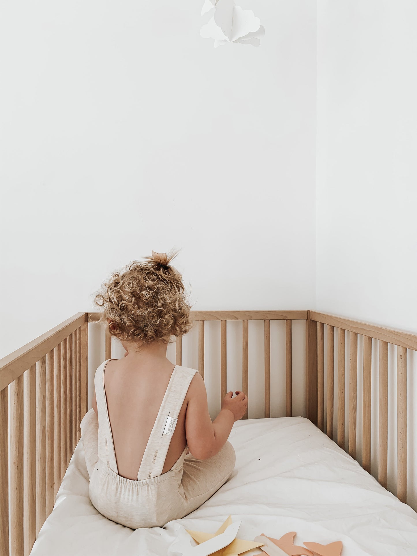 Grow With Me Shorts Overalls | Heather Cream