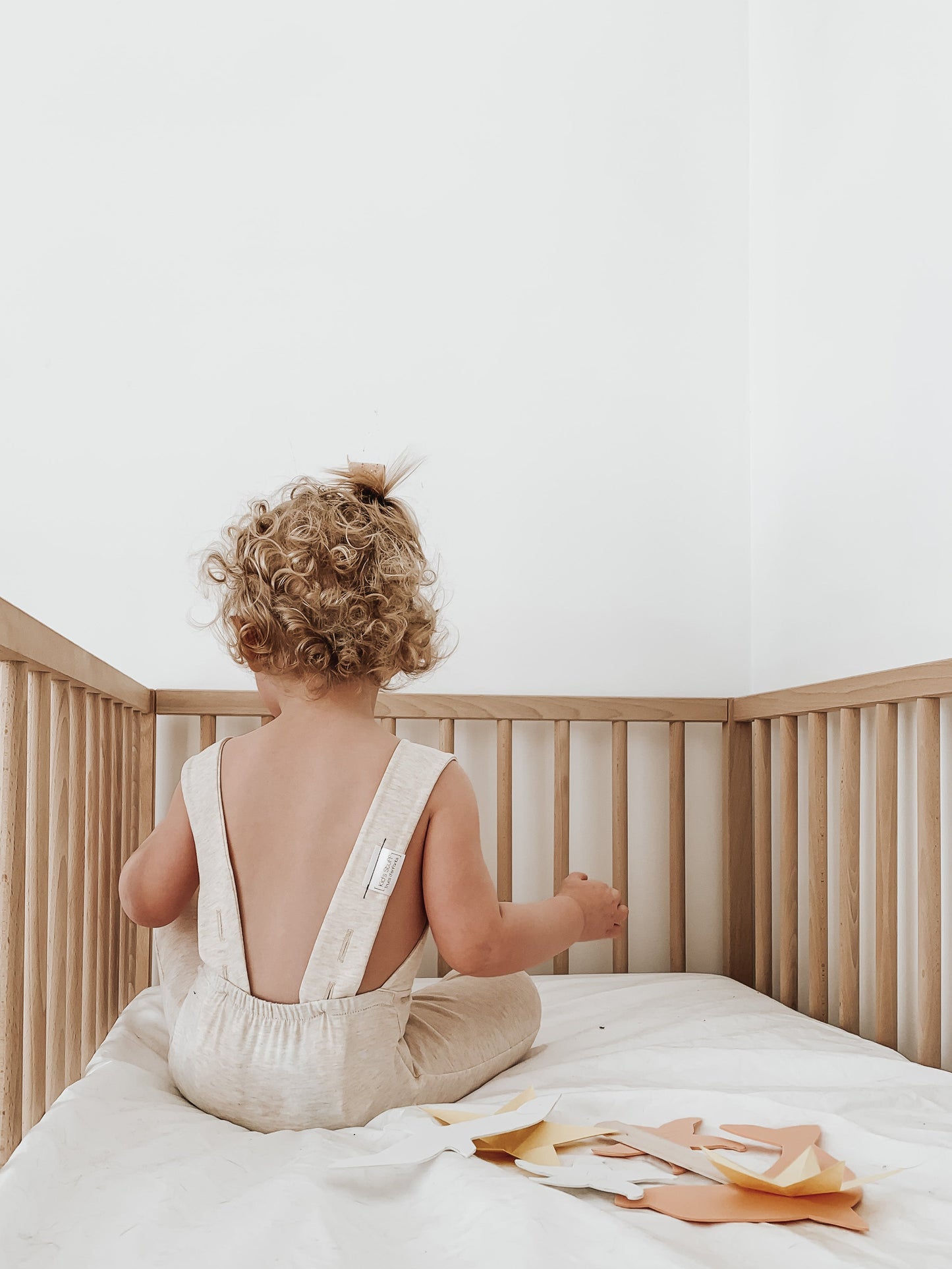 Grow With Me Shorts Overalls | Heather Cream
