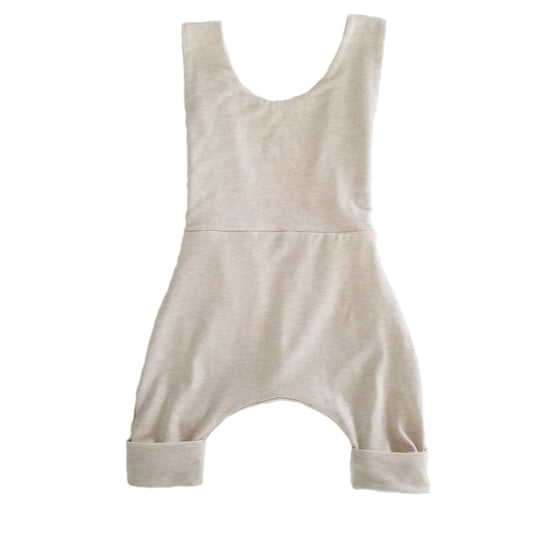Grow With Me Shorts Overalls | Heather Cream
