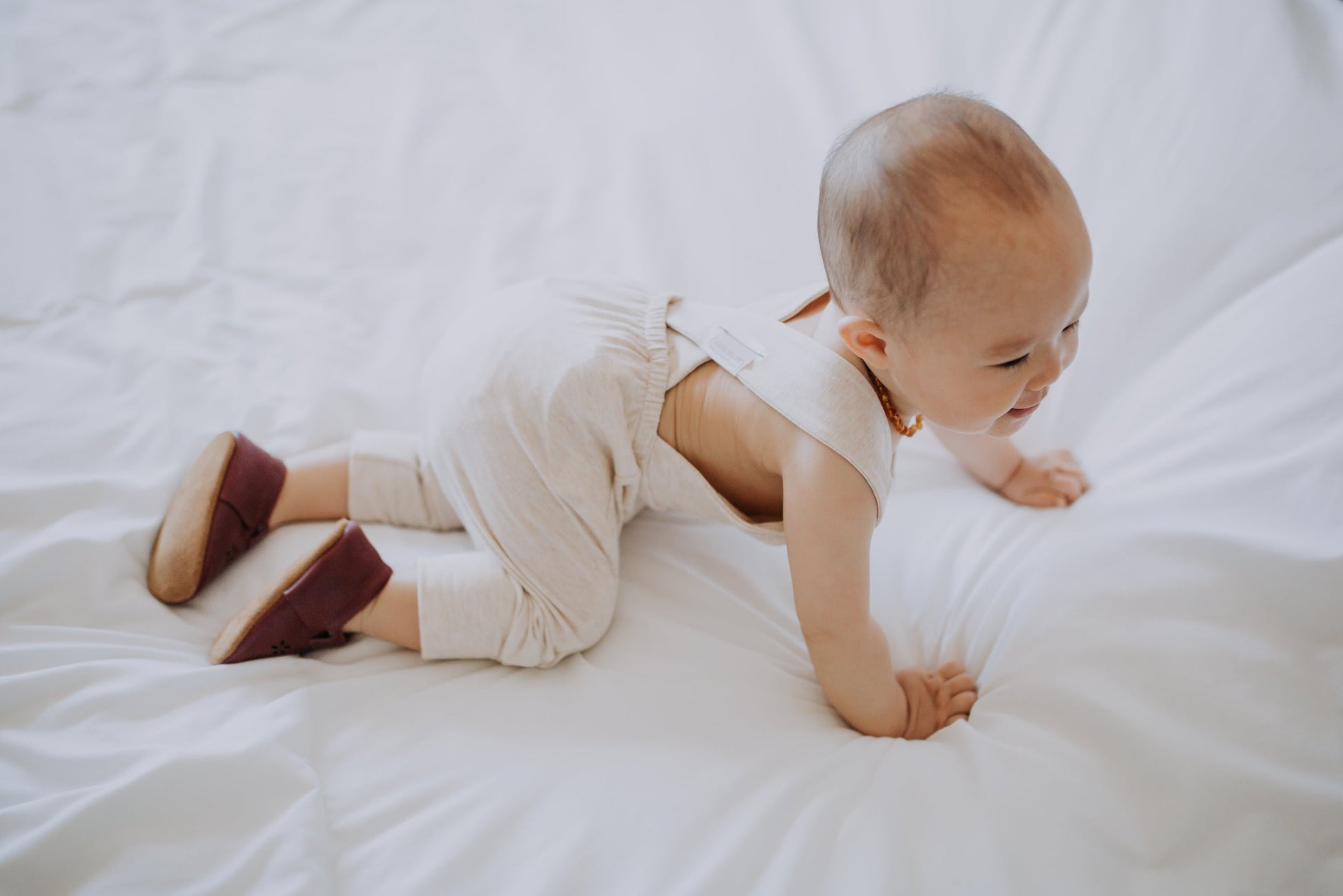 Grow With Me Shorts Overalls | Heather Cream