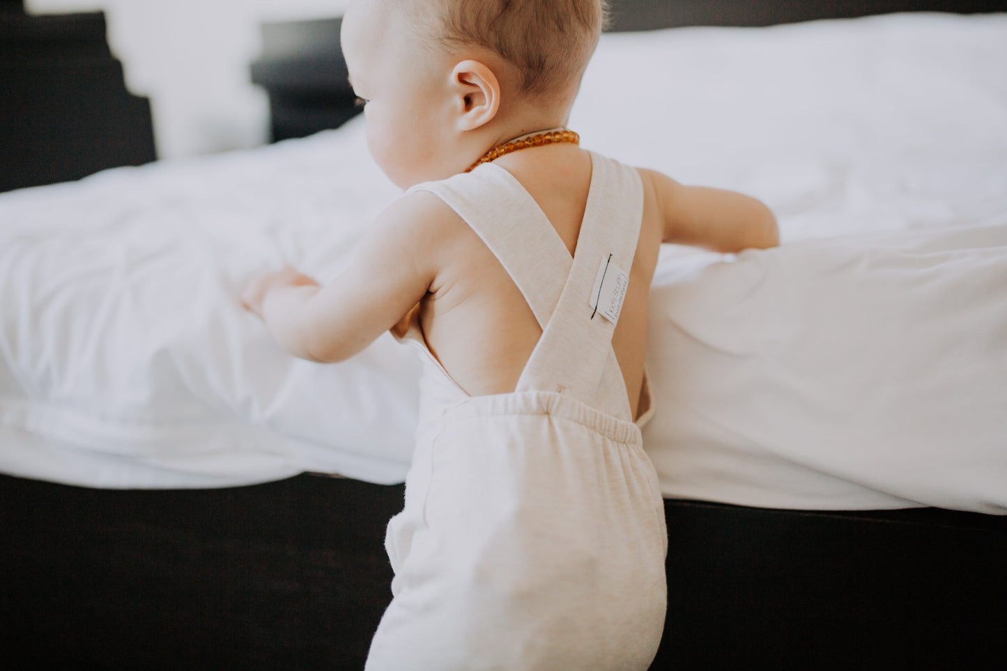 Grow With Me Shorts Overalls | Heather Cream